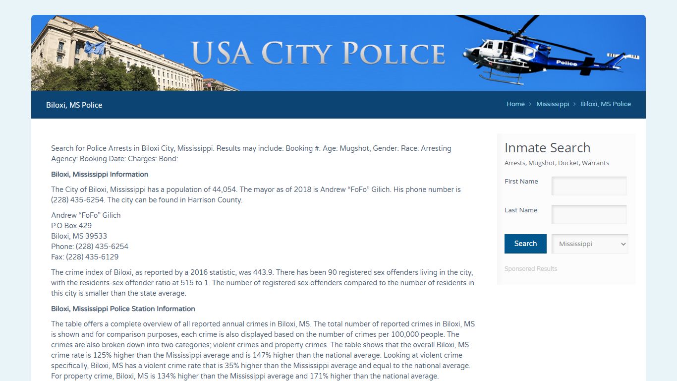 Biloxi, MS Police | Jail Records